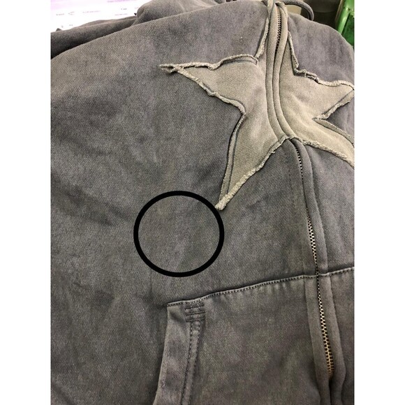 BDG UO Star Washed Black Dusty Hoodie Jacket Top Zip-up Long Sleeve XL 282910 - Picture 12 of 12